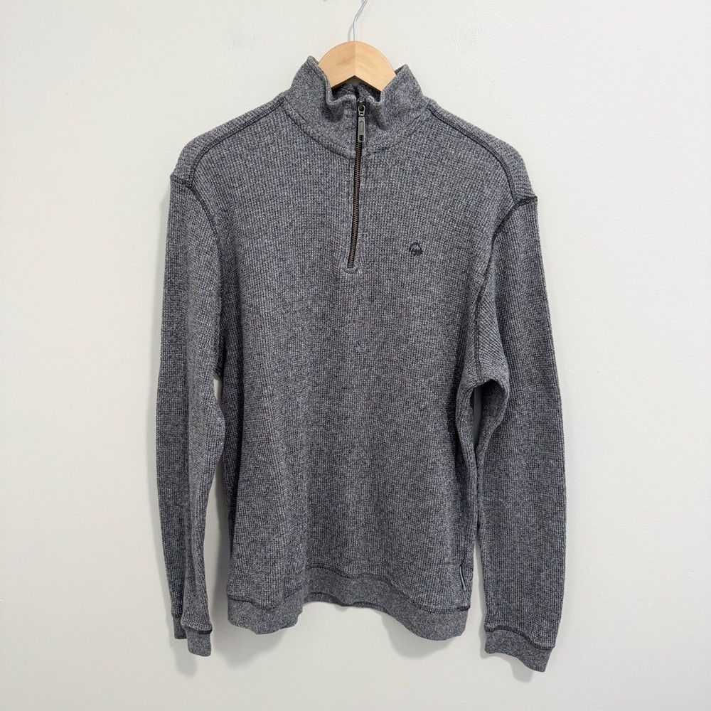 Wolverine Gray Half Zip Waffle Knit Top